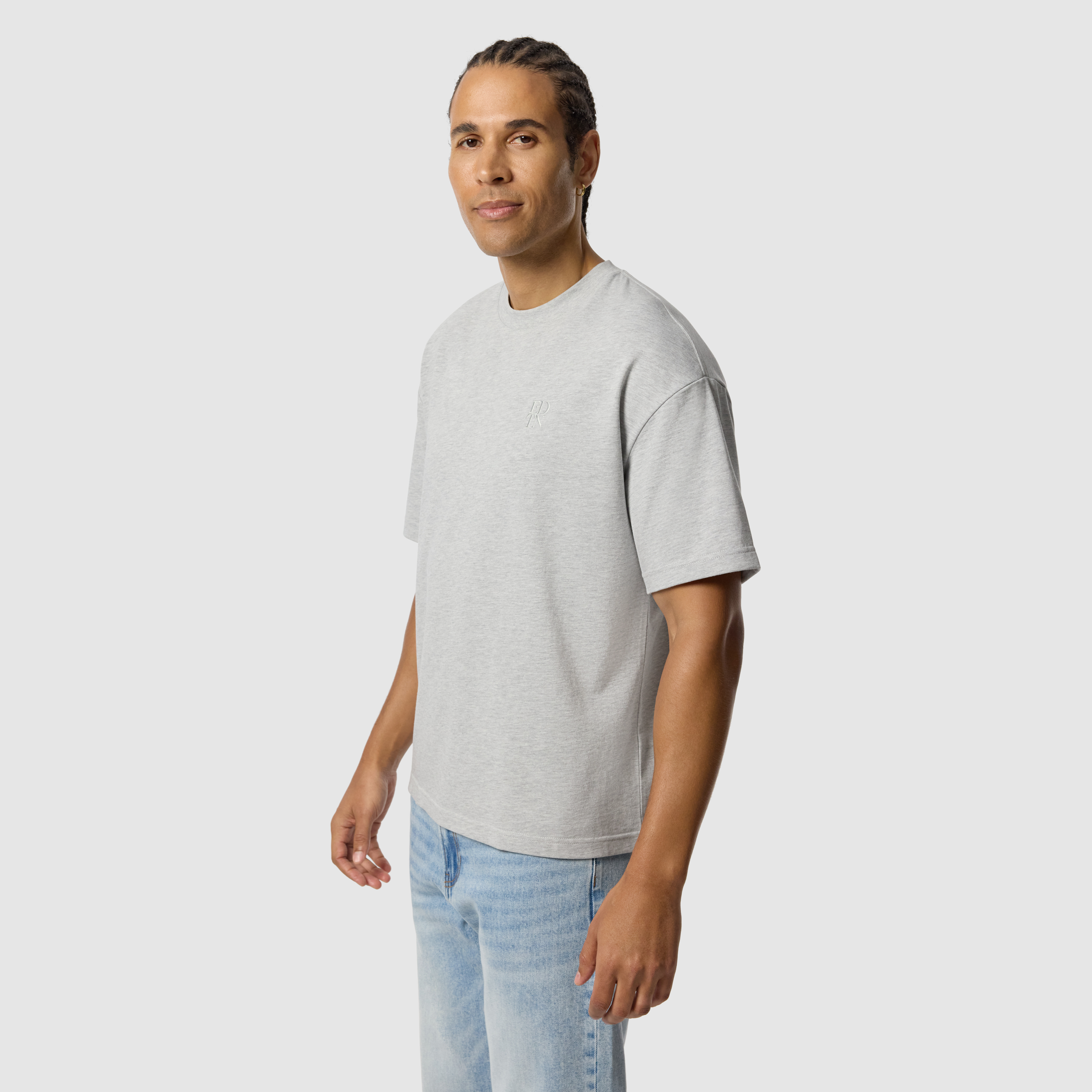 Light Grey Cole Boxy Crew Neck Tee