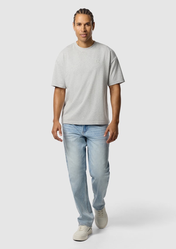 Light Grey Cole Boxy Crew Neck Tee