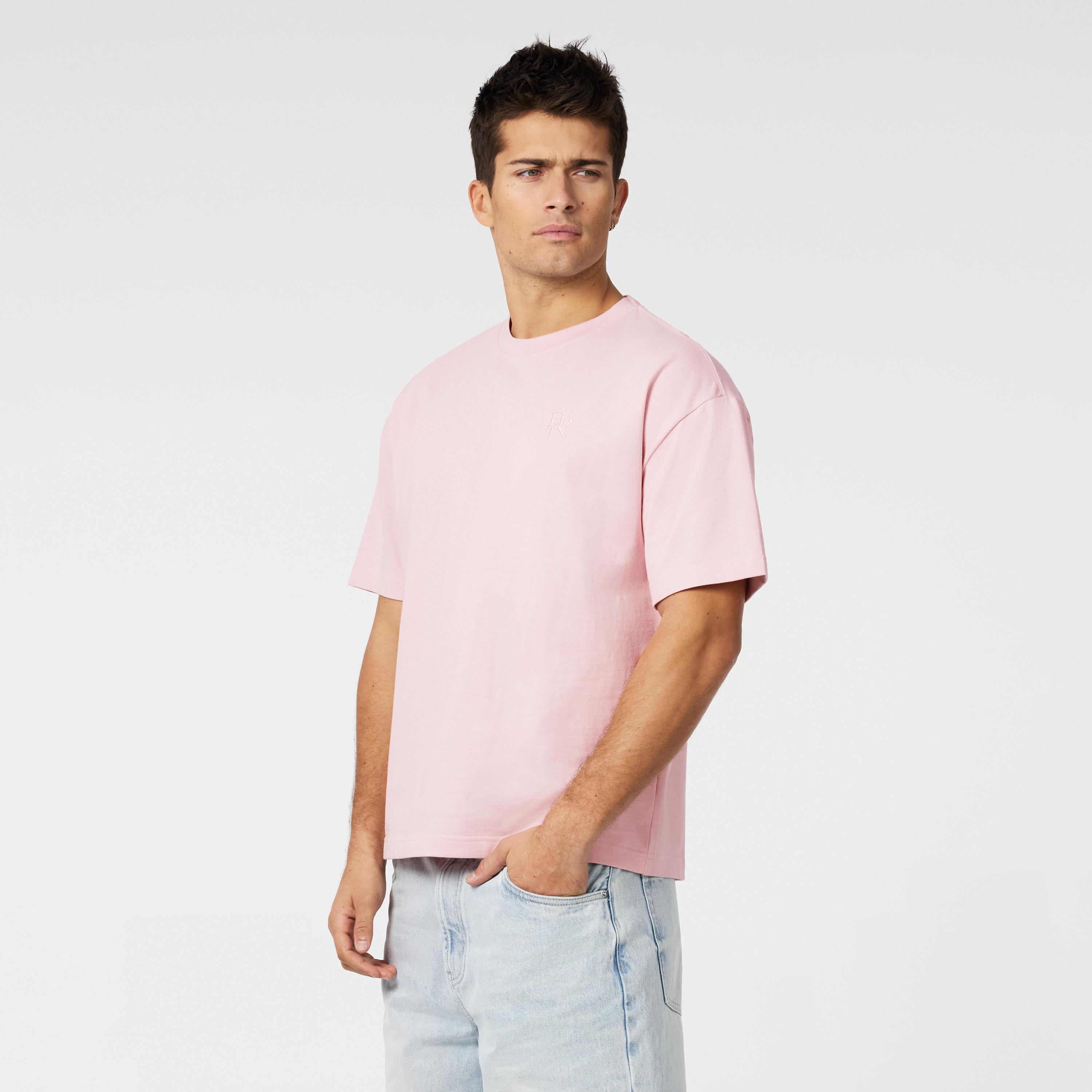 Pink Cole Boxy Crew Neck Tee