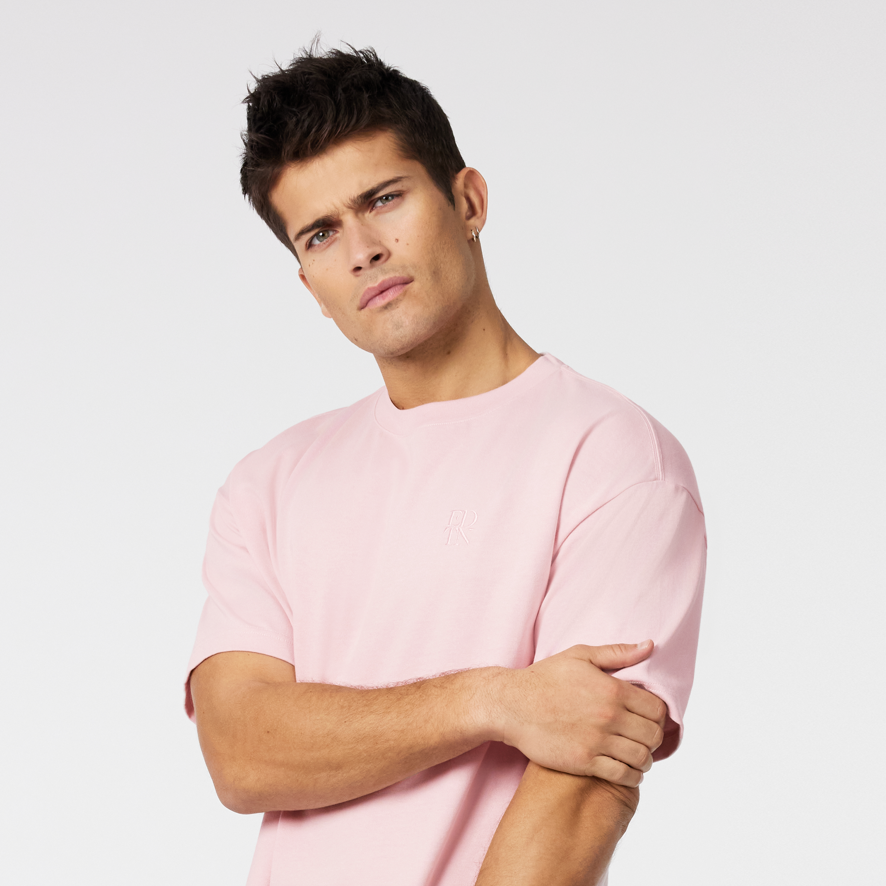 Pink Cole Boxy Crew Neck Tee
