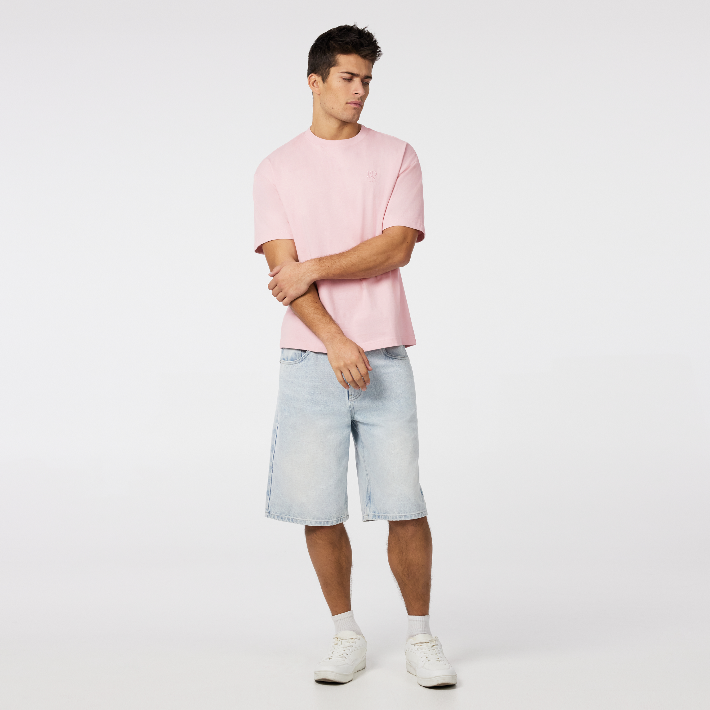 Pink Cole Boxy Crew Neck Tee
