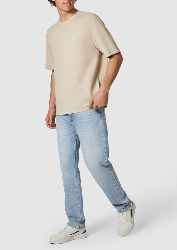 Sand Cole Boxy Crew Neck Tee
