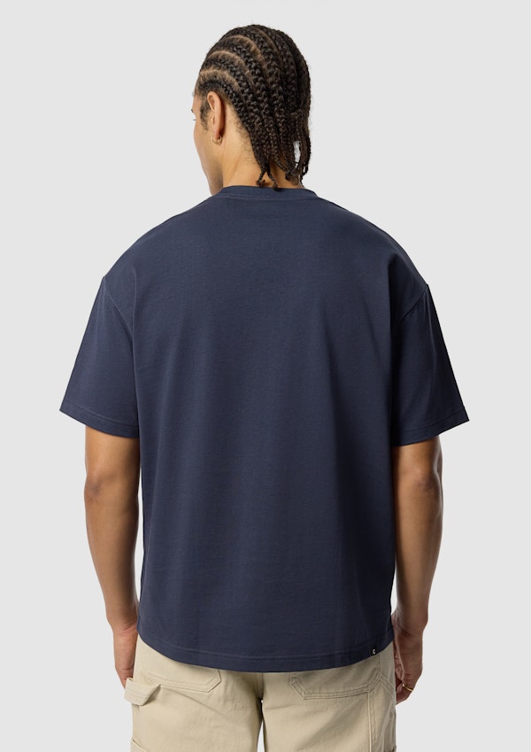 Steel Blue Cole Boxy Crew Neck Tee