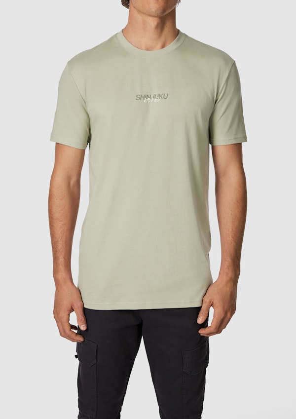 Light Green Teddy Longline Graphic Crew Neck Tee