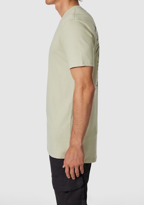 Light Green Teddy Longline Graphic Crew Neck Tee