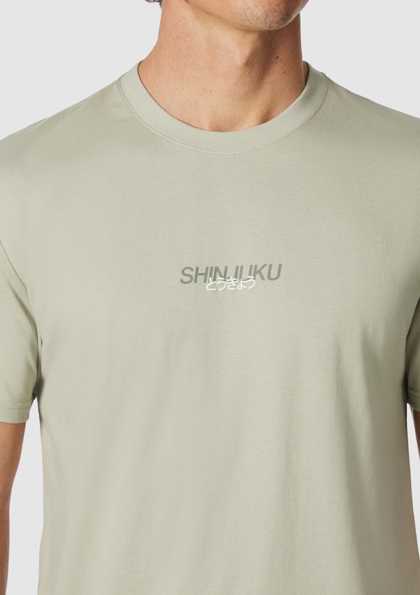 Light Green Teddy Longline Graphic Crew Neck Tee