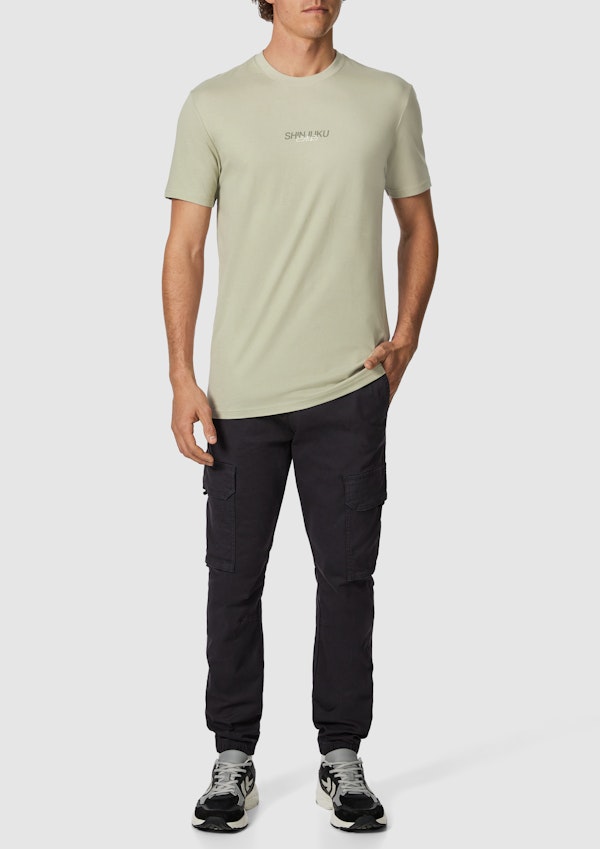 Light Green Teddy Longline Graphic Crew Neck Tee