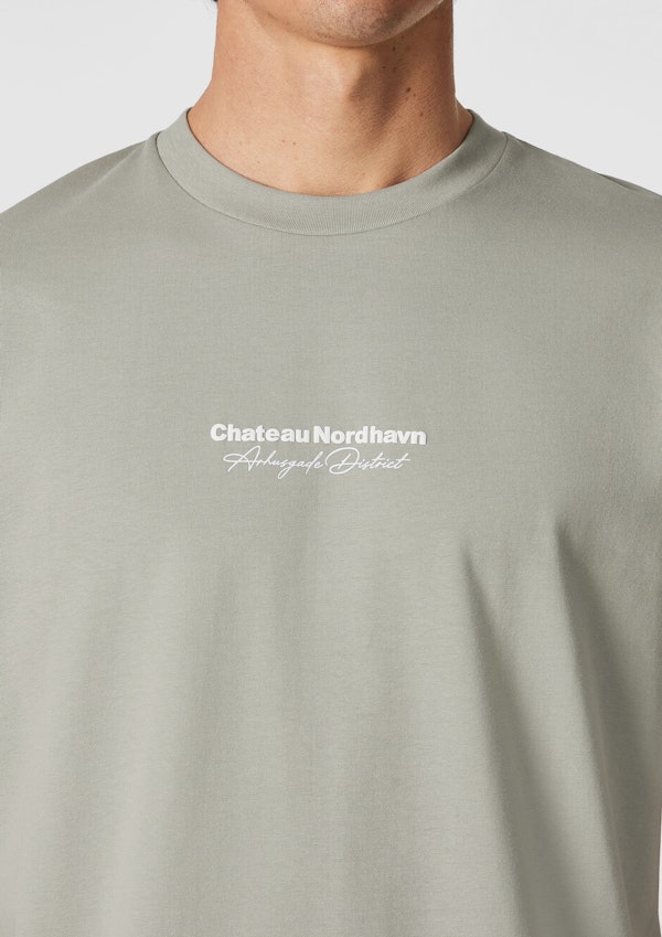 Sage Green Banks Boxy Graphic Crew Neck Tee