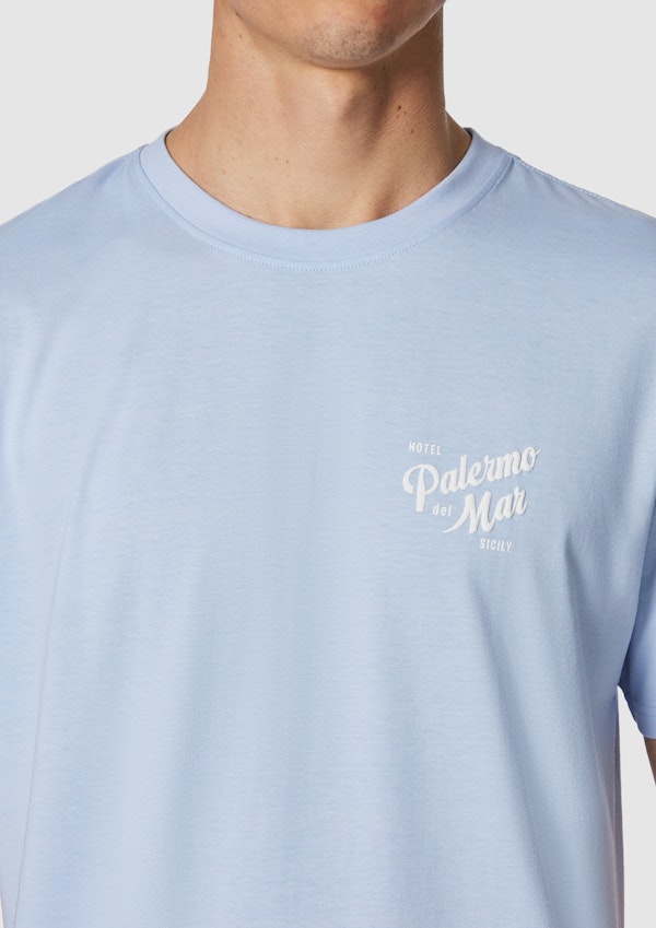 Sky Blue Juan Graphic Crew Neck Tee