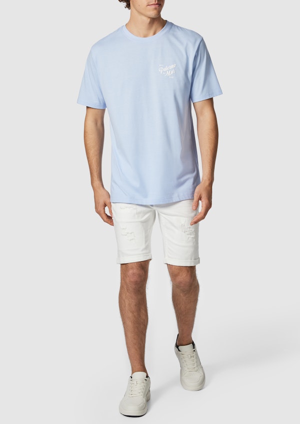 Sky Blue Juan Graphic Crew Neck Tee