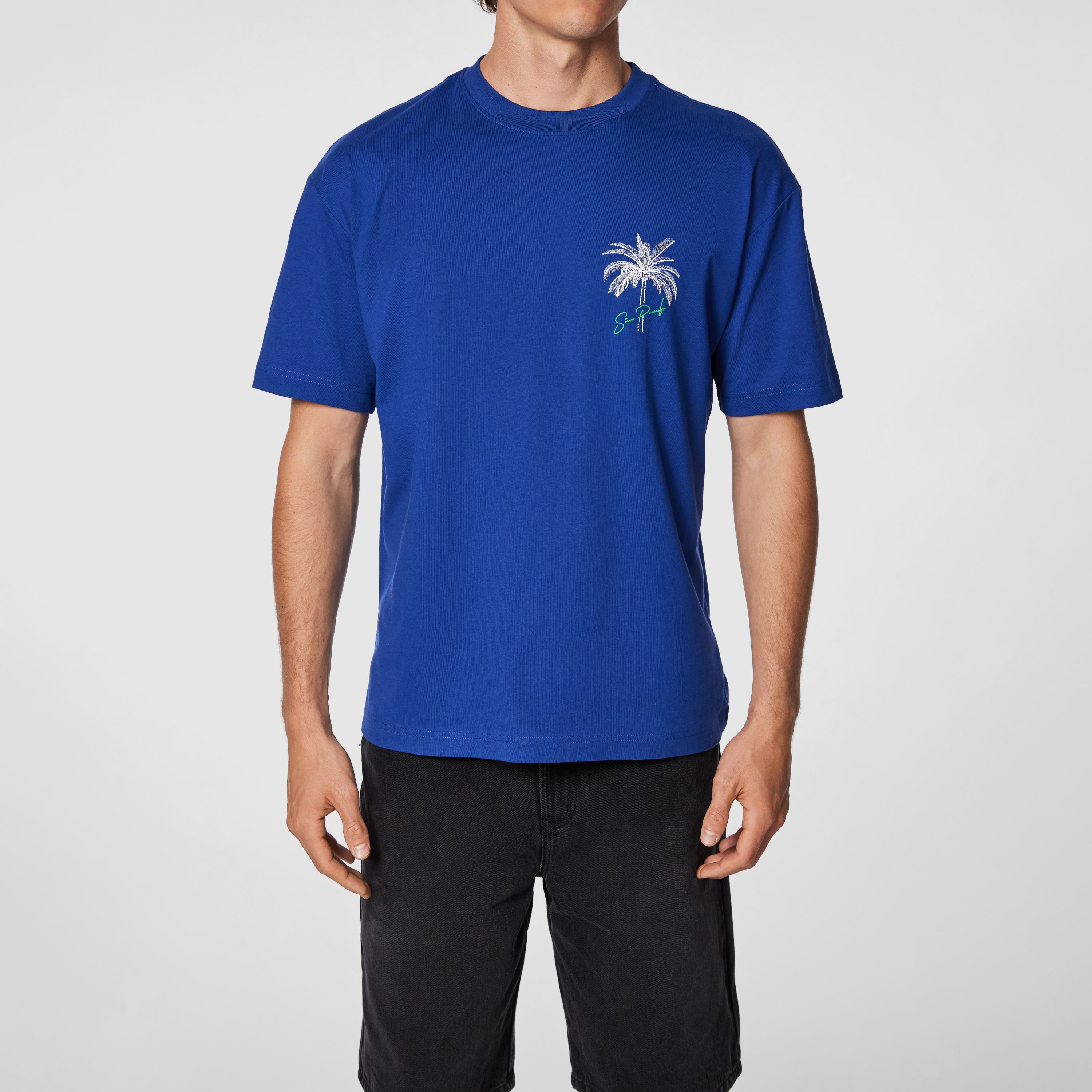 Azur Boxy Crew Neck Tee
