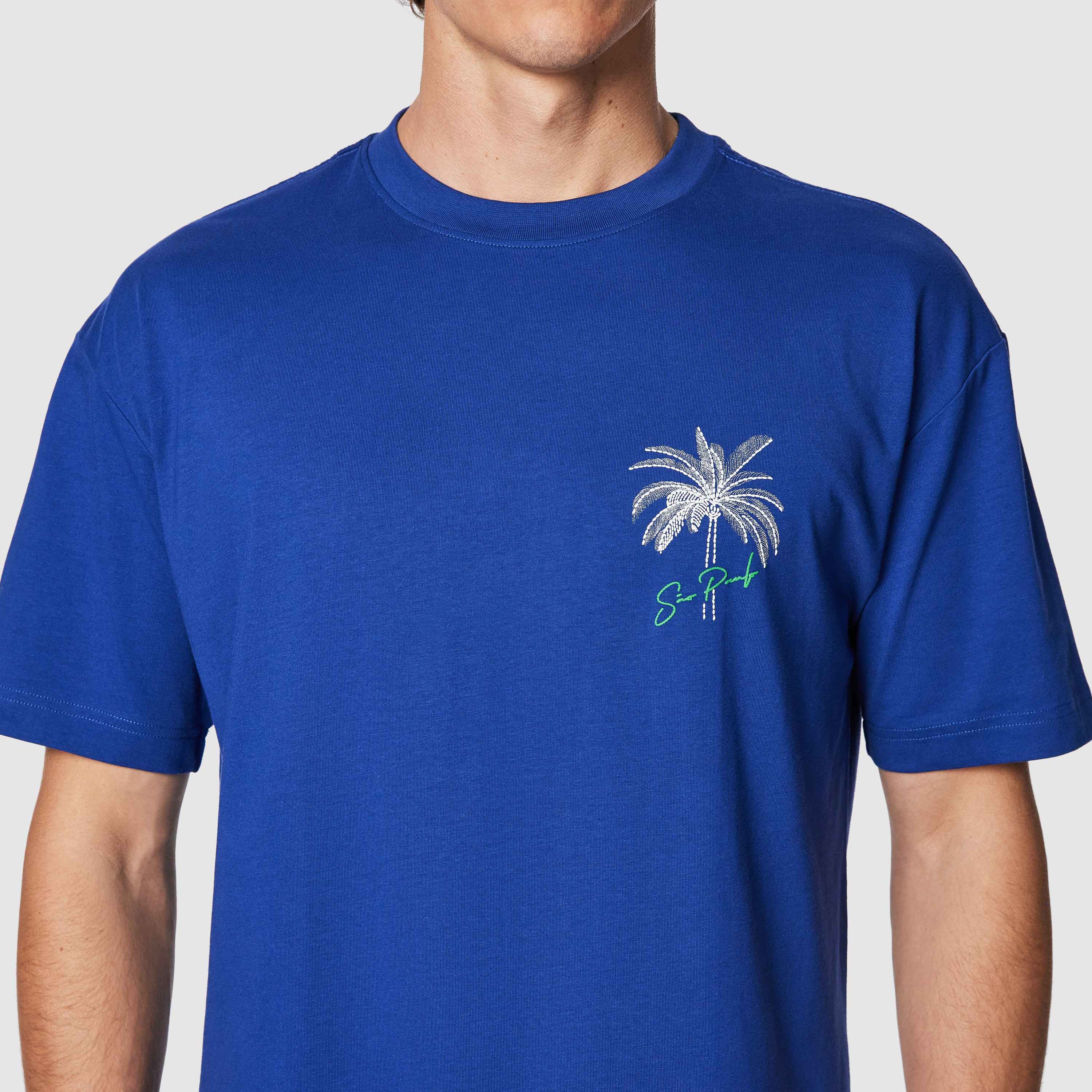 Azur Boxy Crew Neck Tee