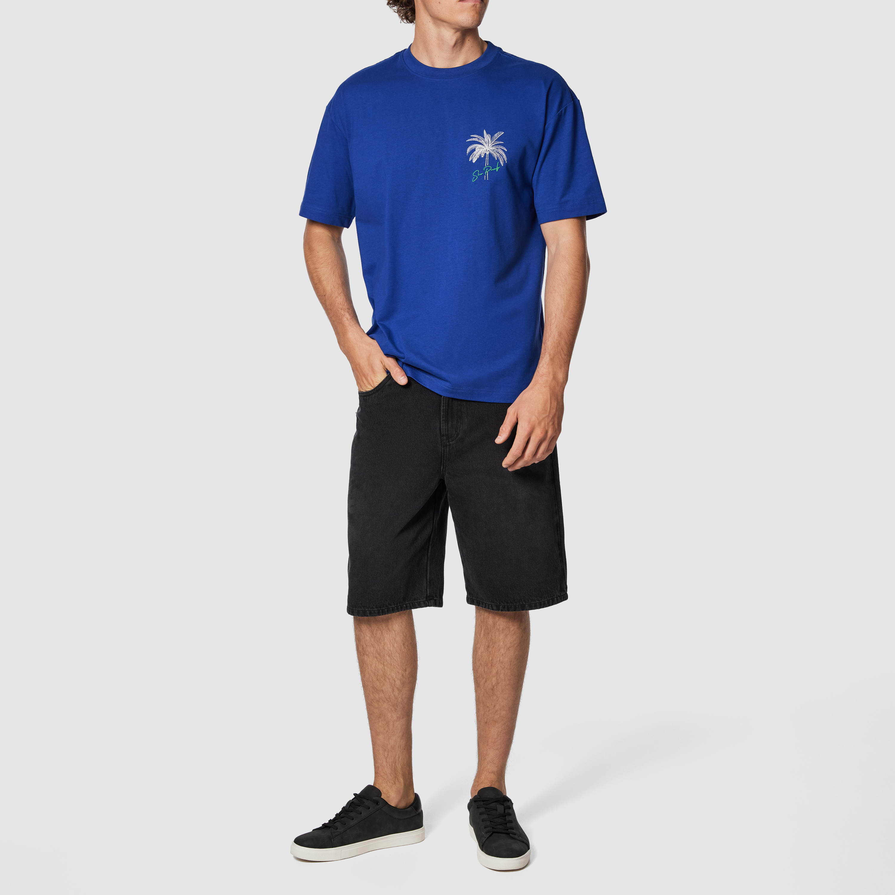 Azur Boxy Crew Neck Tee