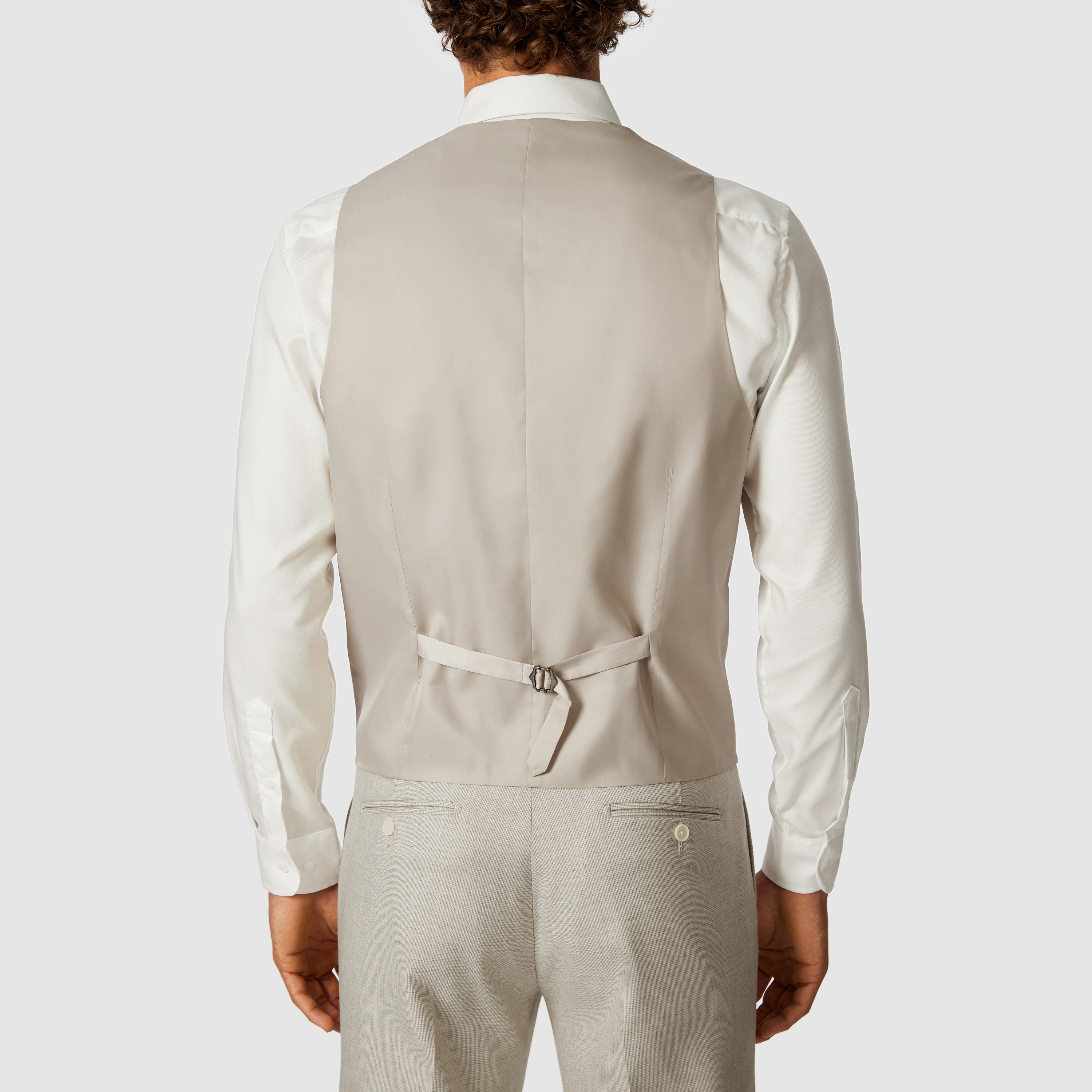 Sand Seville Stretch Textured Waistcoat