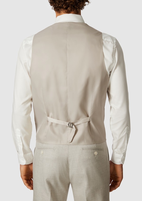 Sand Seville Stretch Textured Waistcoat