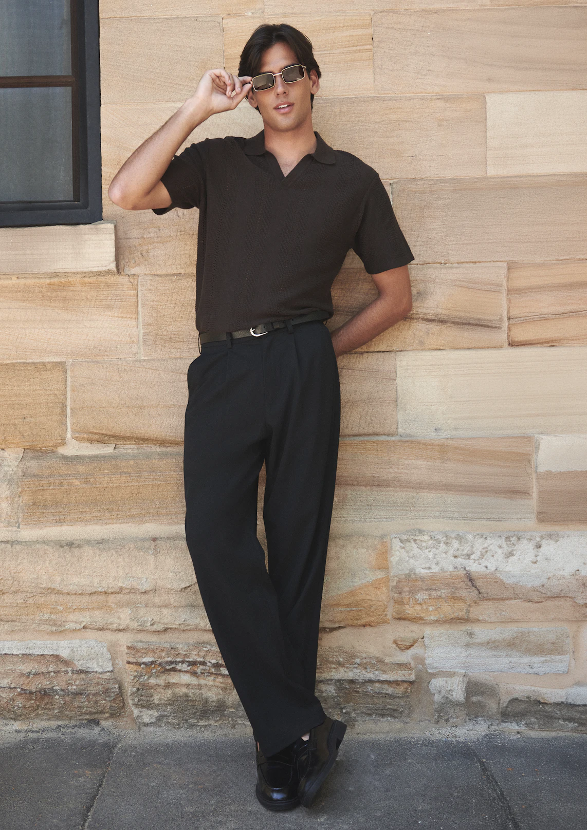 Black Hendon Pleated Pant