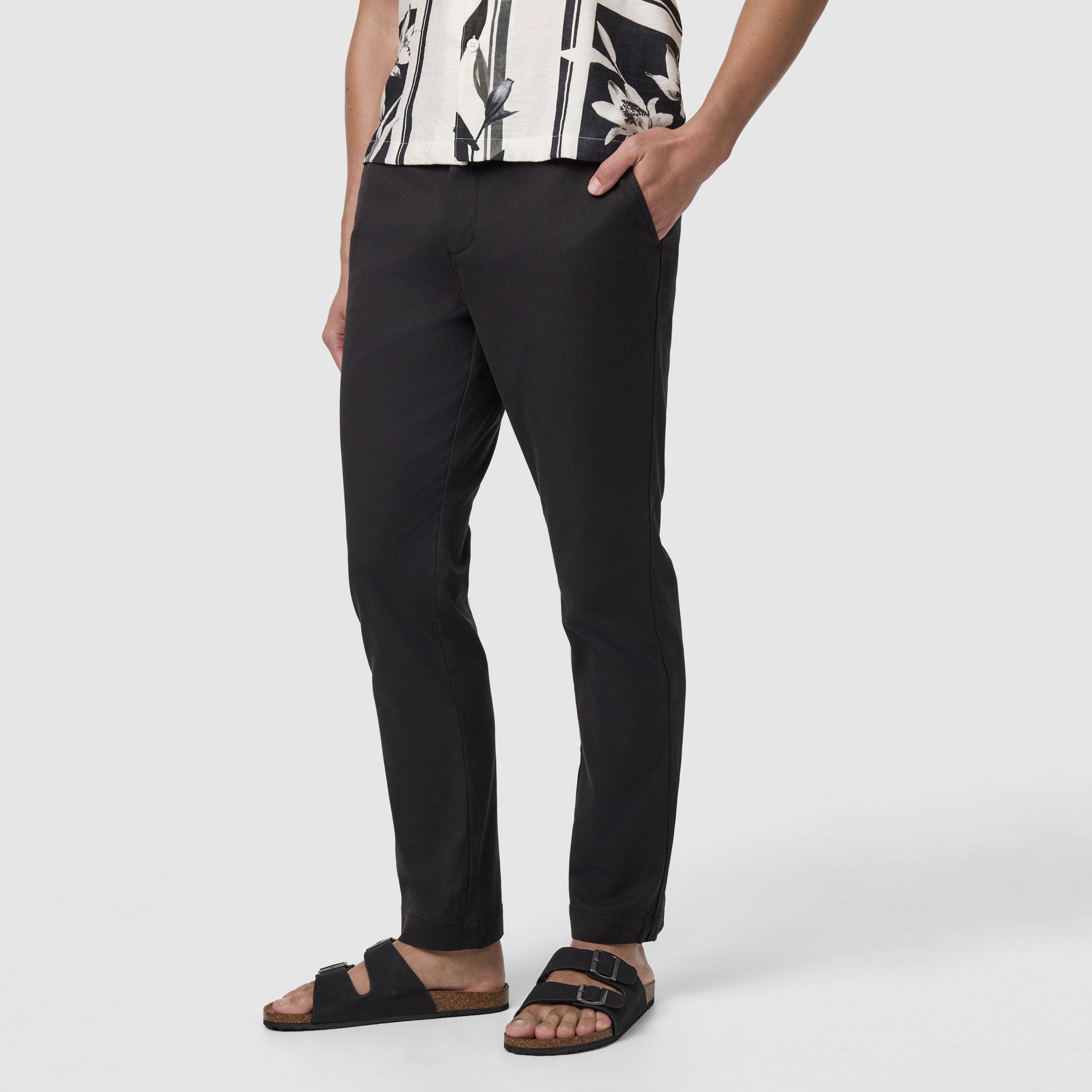 Black Leeds Straight Stretch Chino