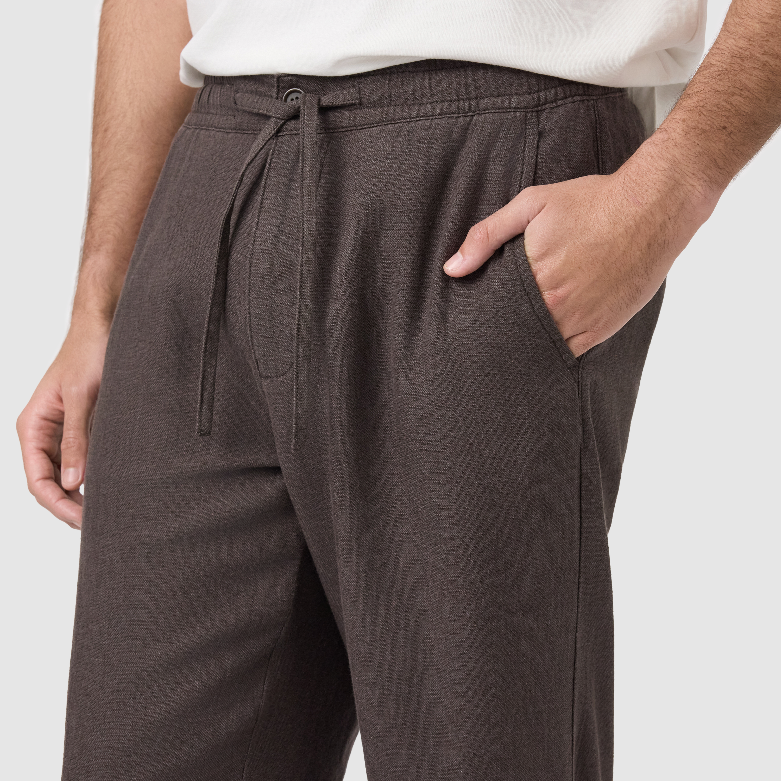Chocolate Cabana Linen Blend Pant