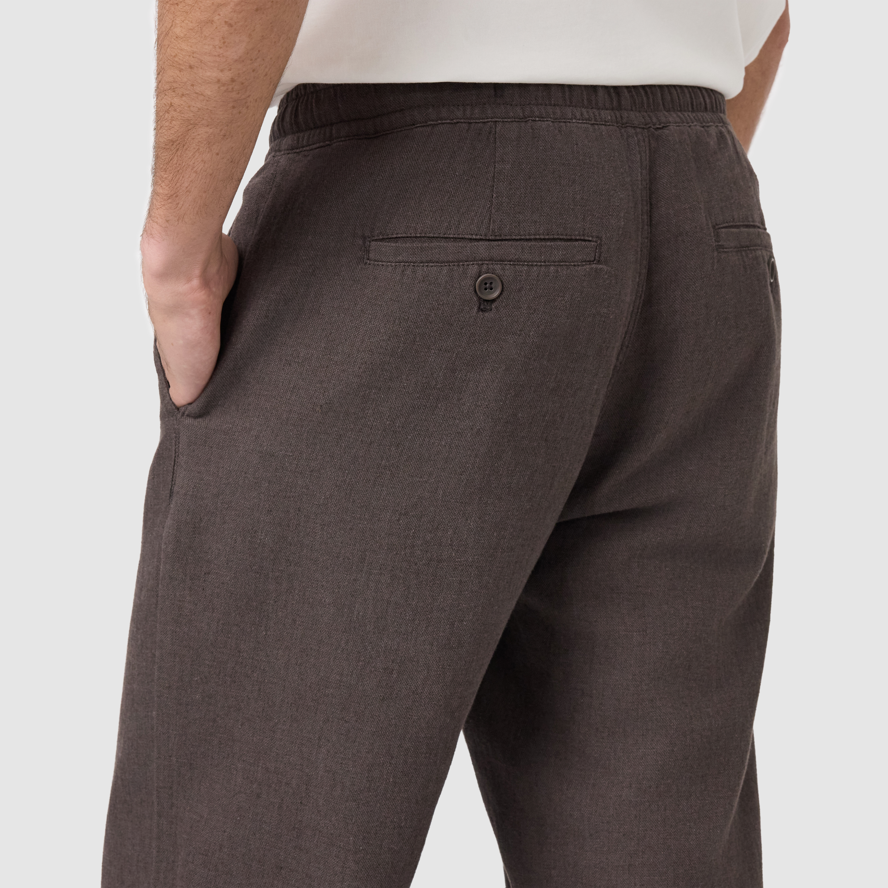 Chocolate Cabana Linen Blend Pant