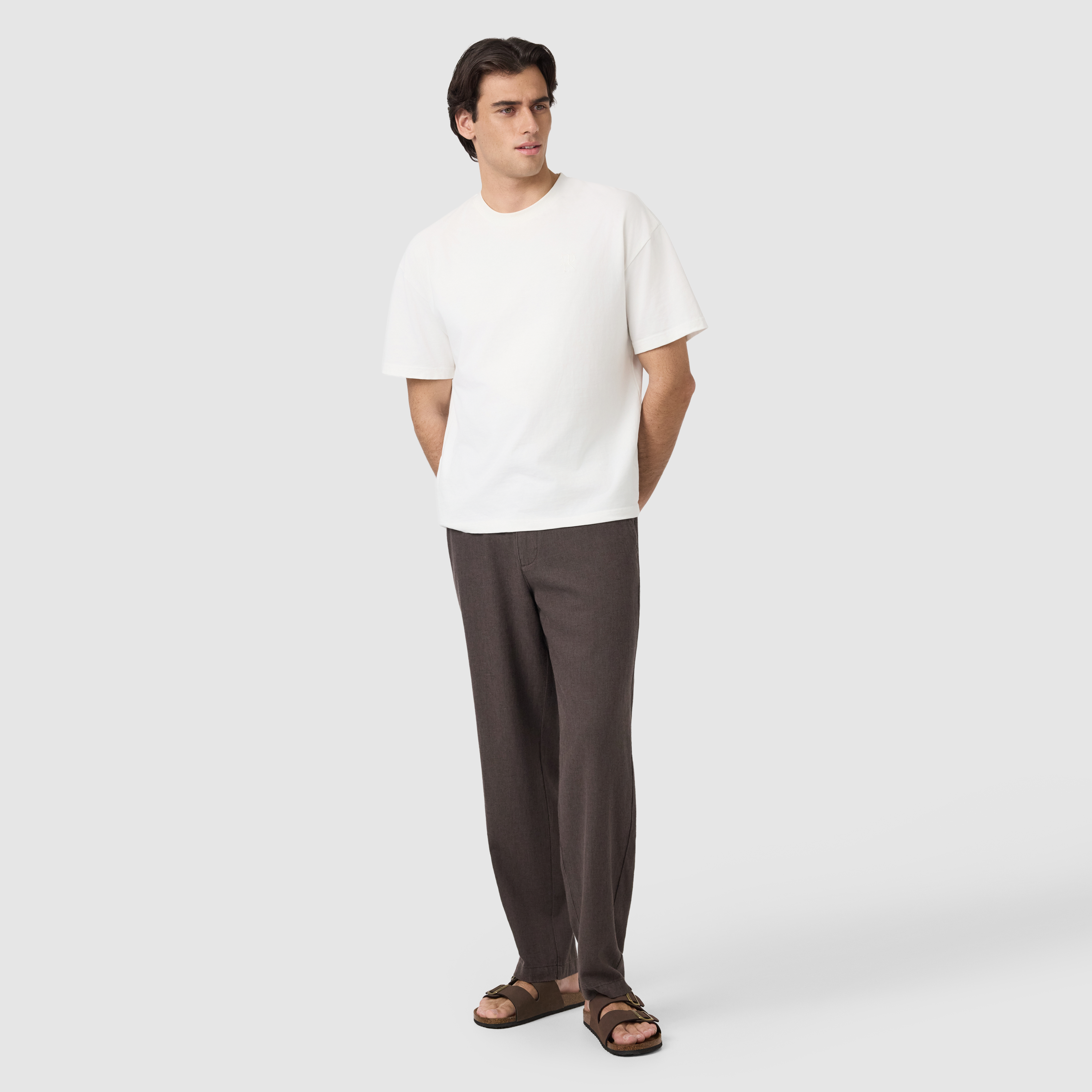 Chocolate Cabana Linen Blend Pant