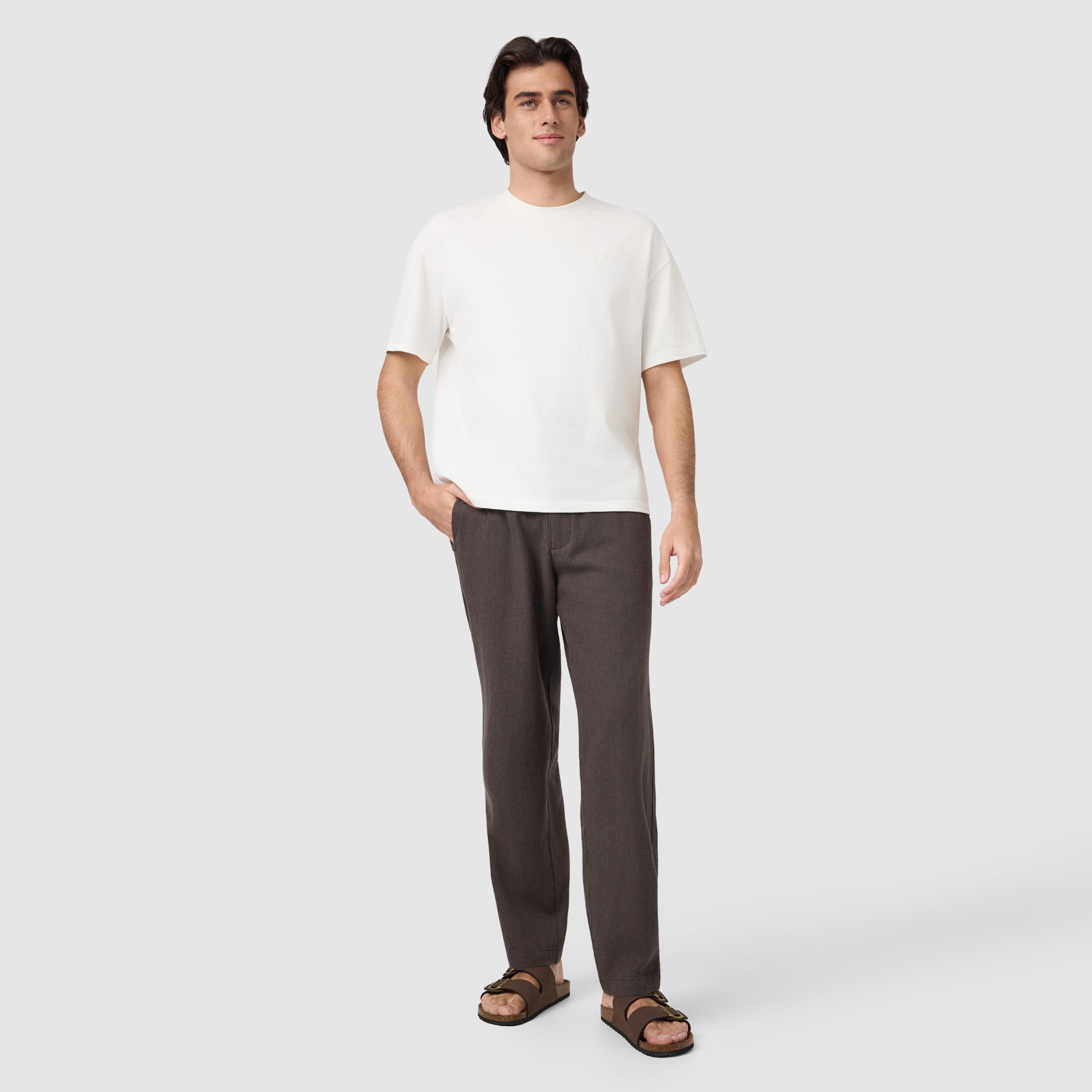 Chocolate Cabana Linen Blend Pant