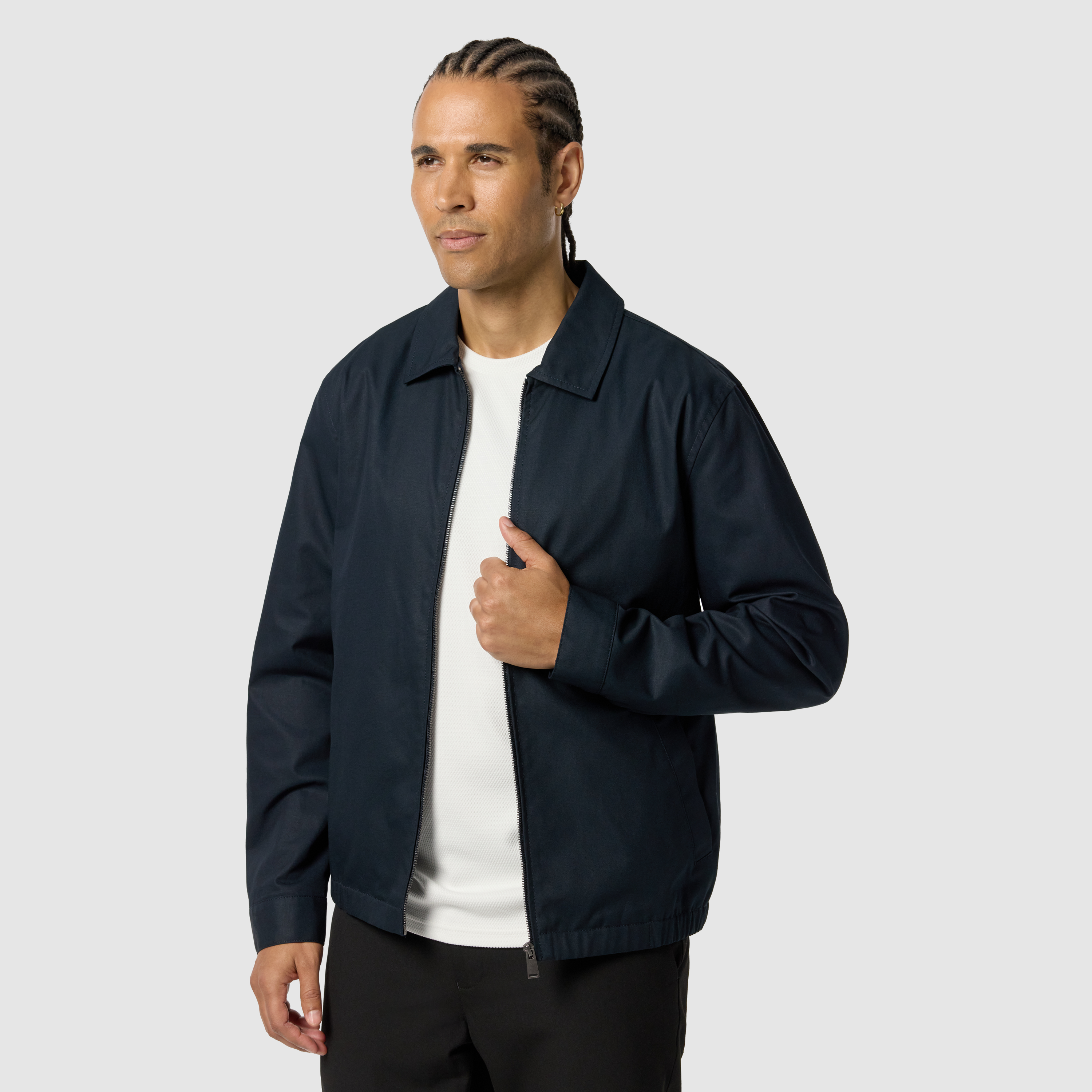 Navy Zane Zip Thru Jacket