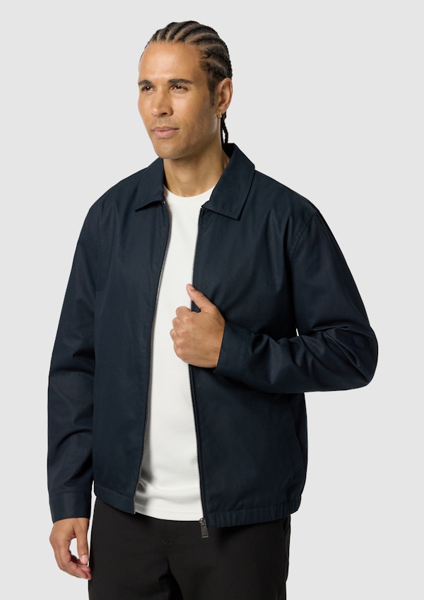 Navy Zane Zip Thru Jacket