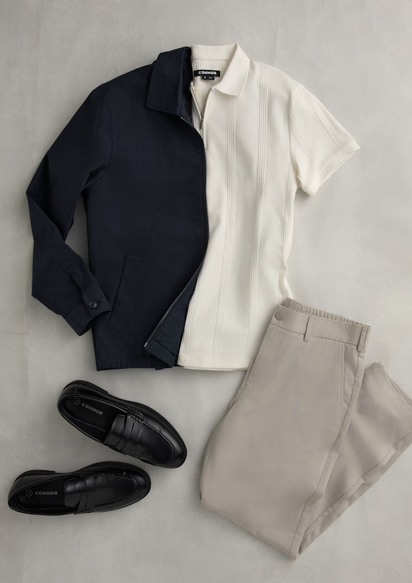 Navy Zane Zip Thru Jacket