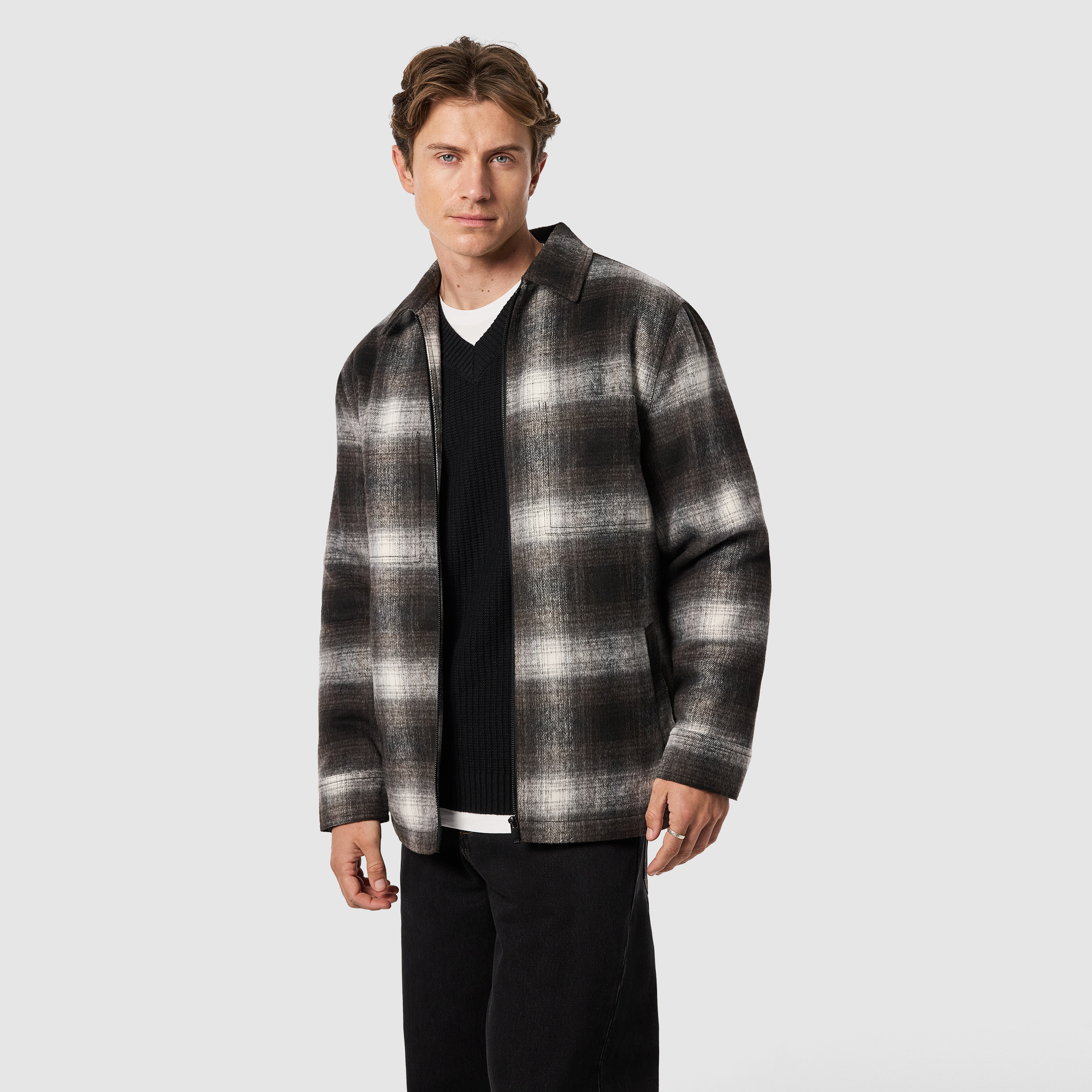 Brown Stirling Check Shacket