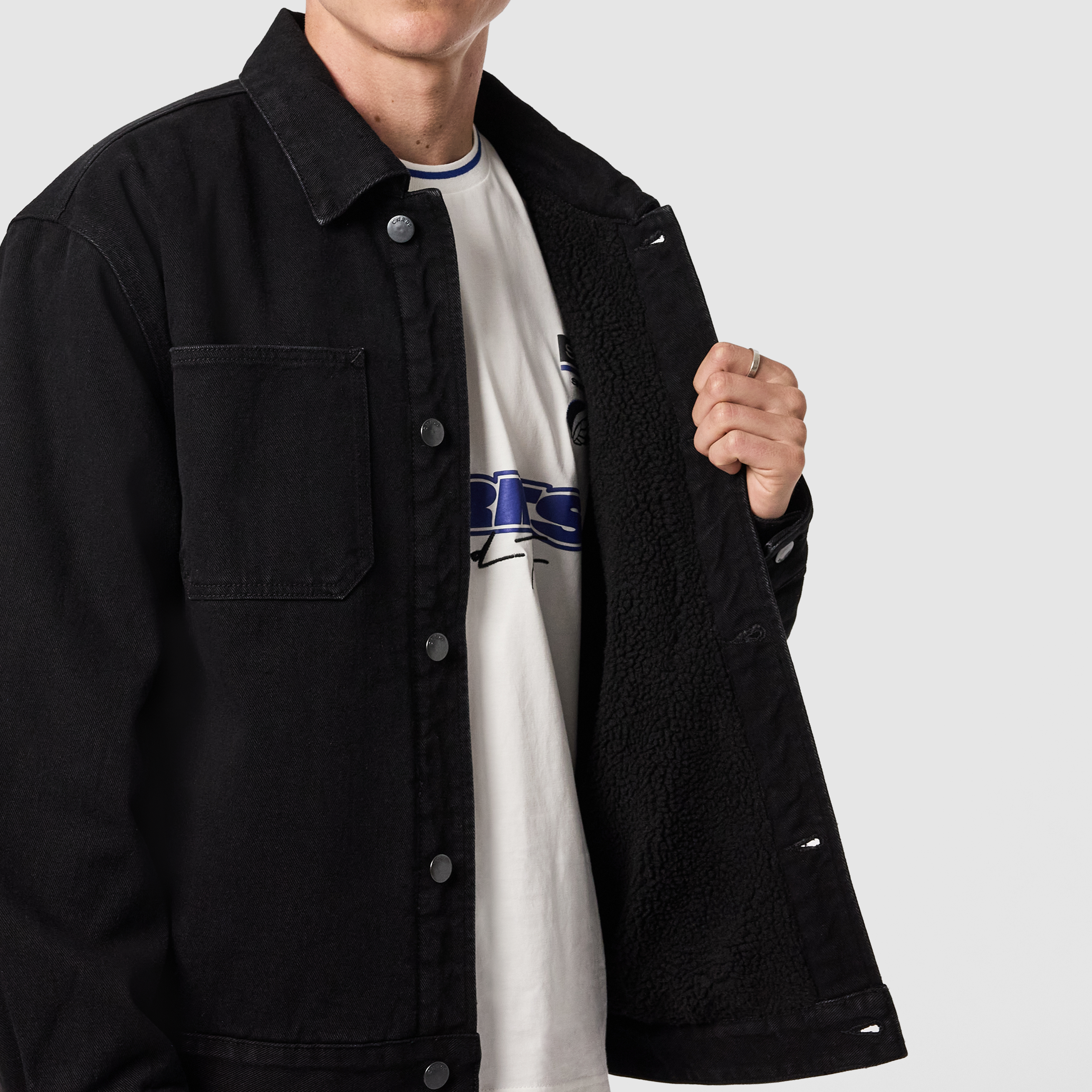 Black Nomad Borg Lined Denim Jacket