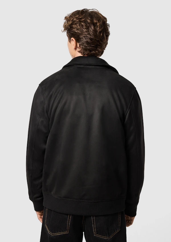 Black Prague Faux Suede Jacket