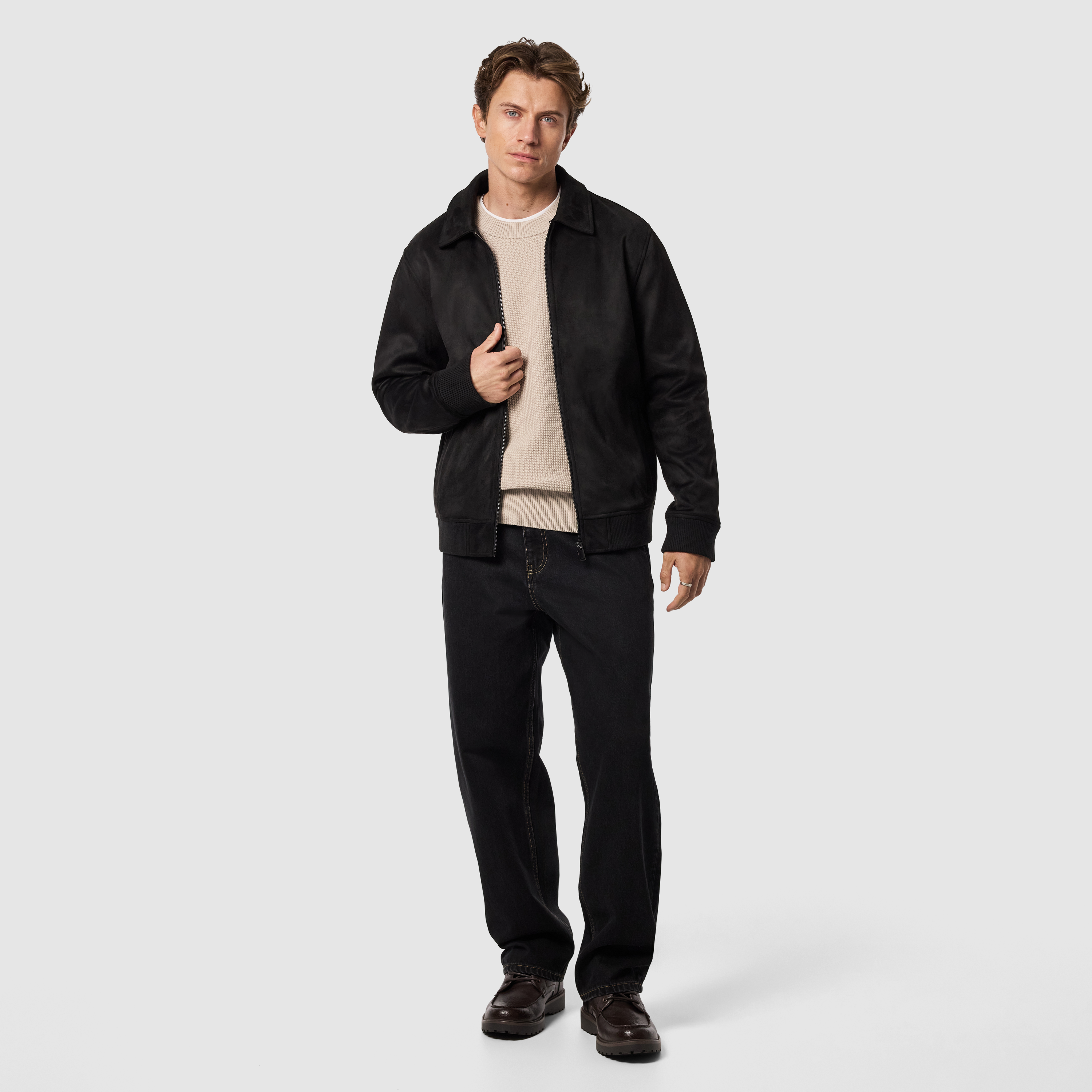 Black Prague Faux Suede Jacket