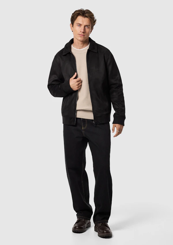 Black Prague Faux Suede Jacket