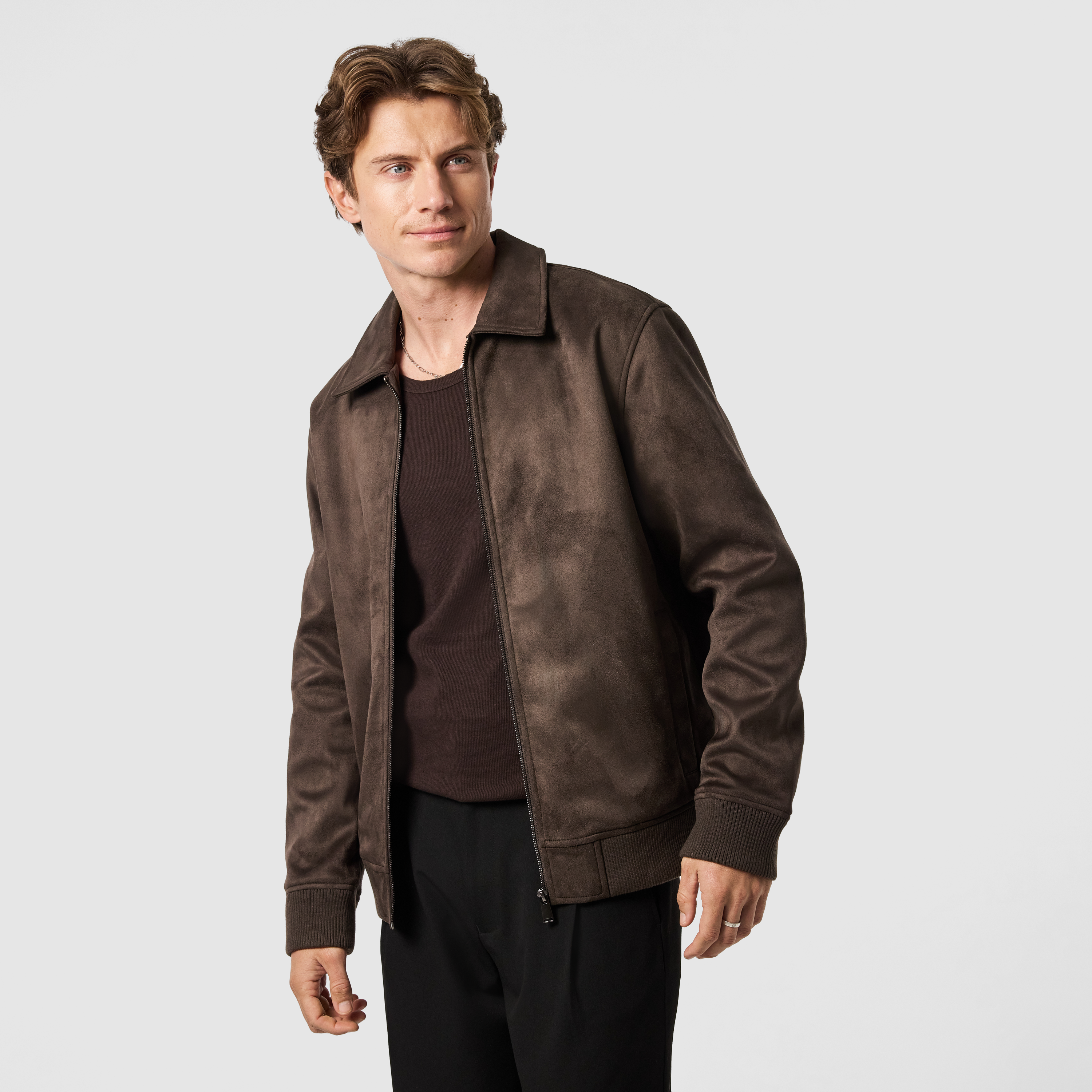 Brown Prague Faux Suede Jacket
