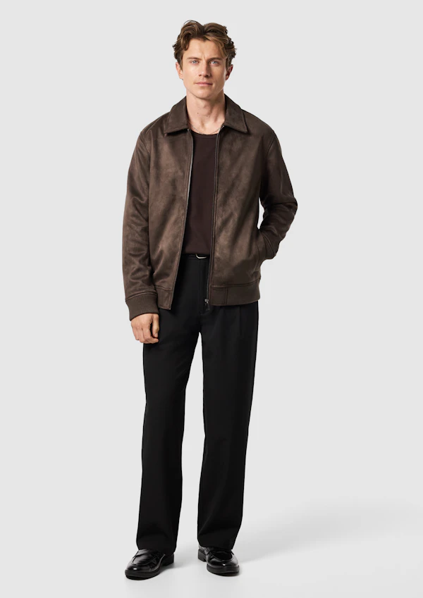 Brown Prague Faux Suede Jacket