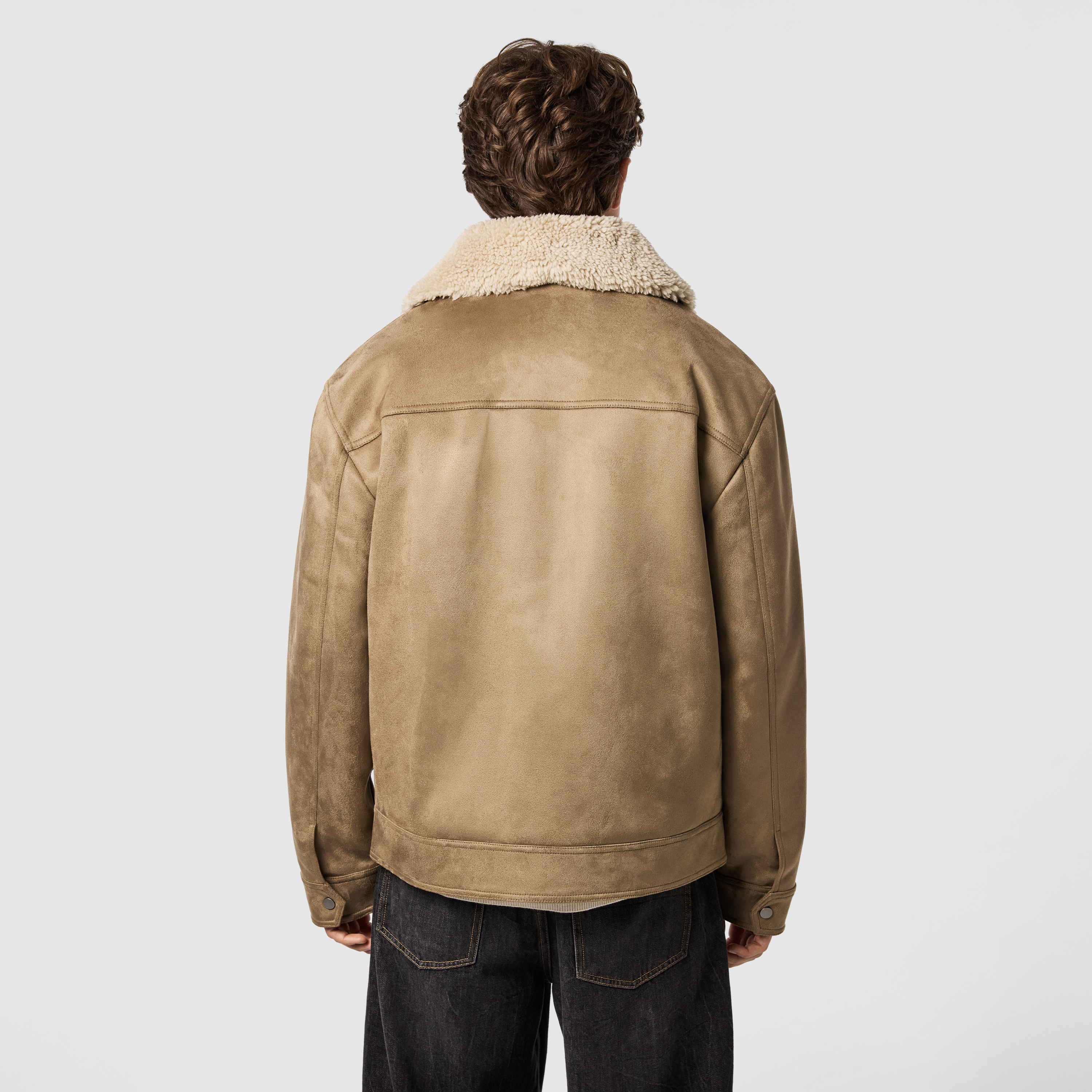 Light Brown Beckham Faux Suede Jacket