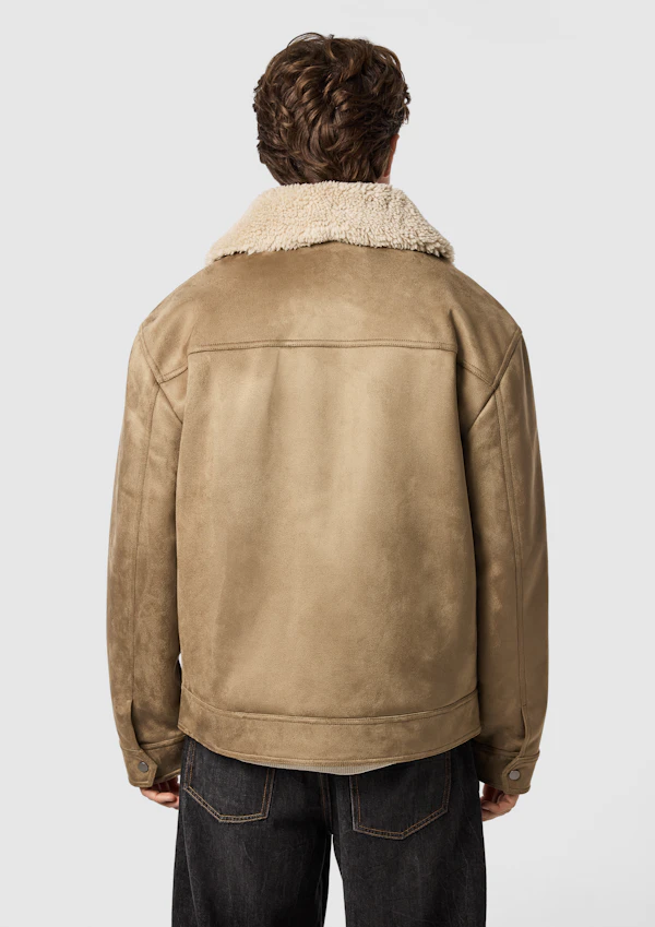 Light Brown Beckham Faux Suede Jacket
