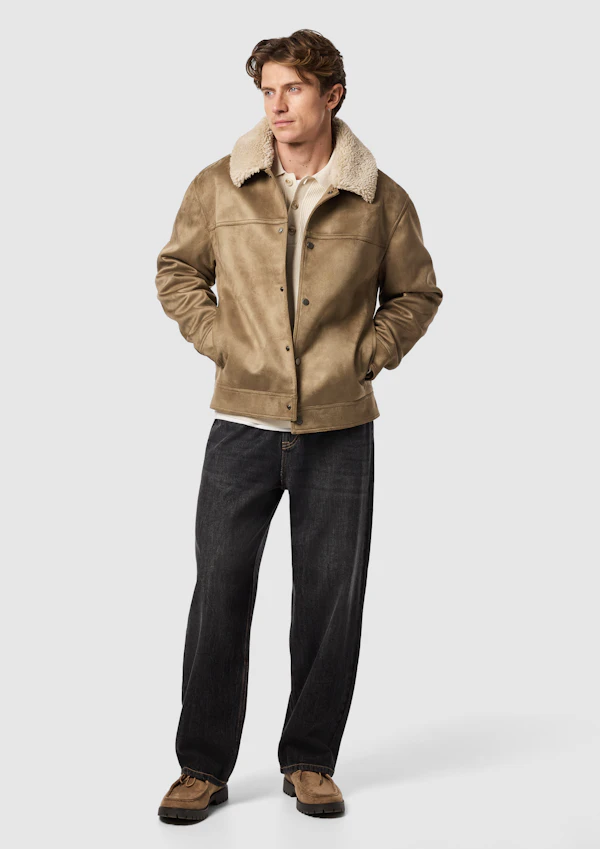 Light Brown Beckham Faux Suede Jacket