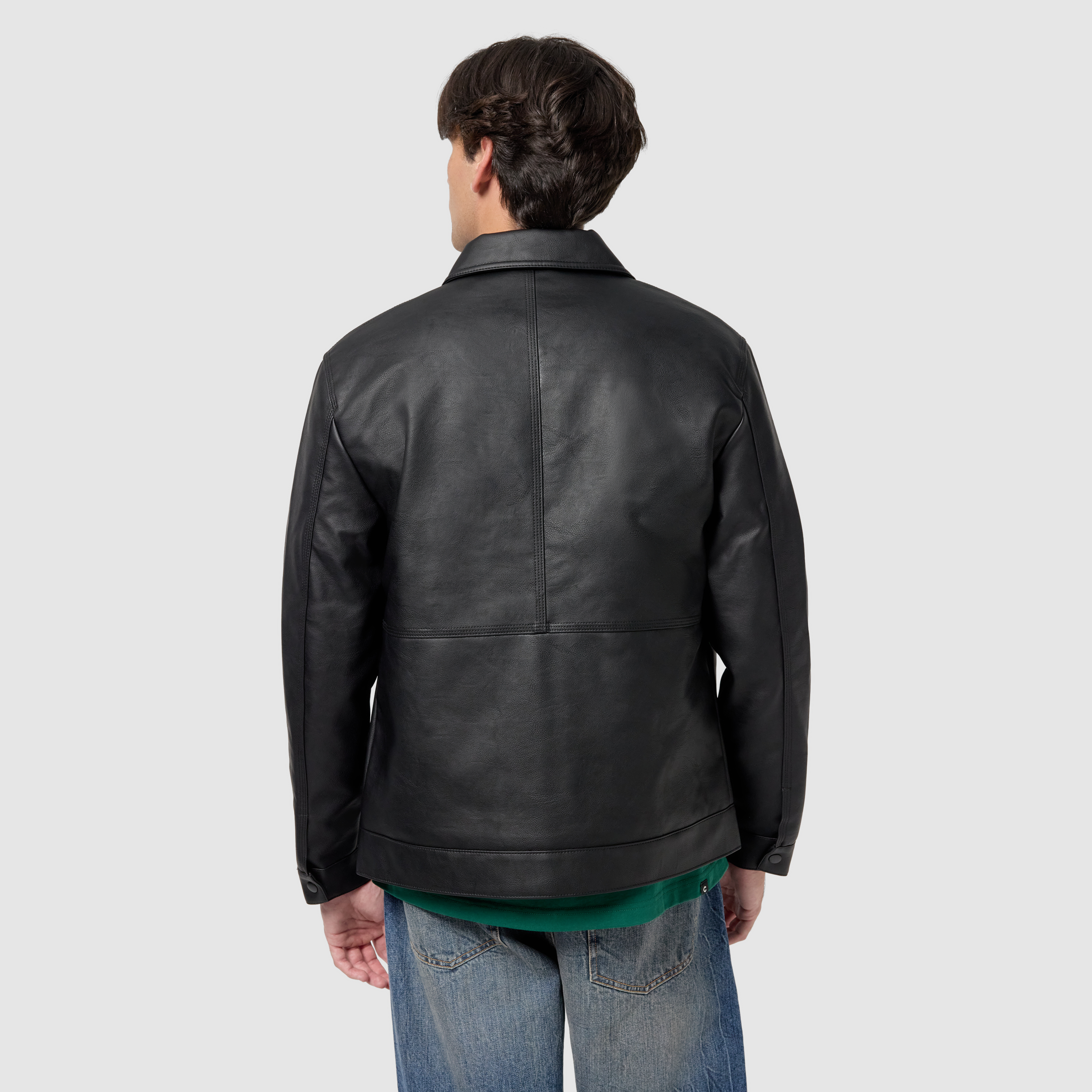 Black Jagger Faux Leather Jacket