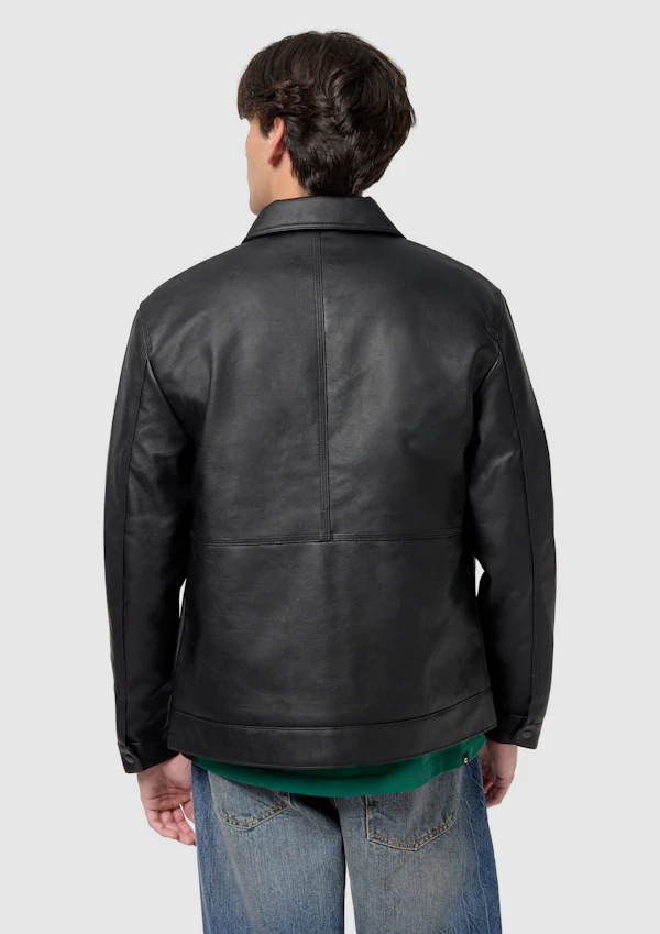 Black Jagger Faux Leather Jacket