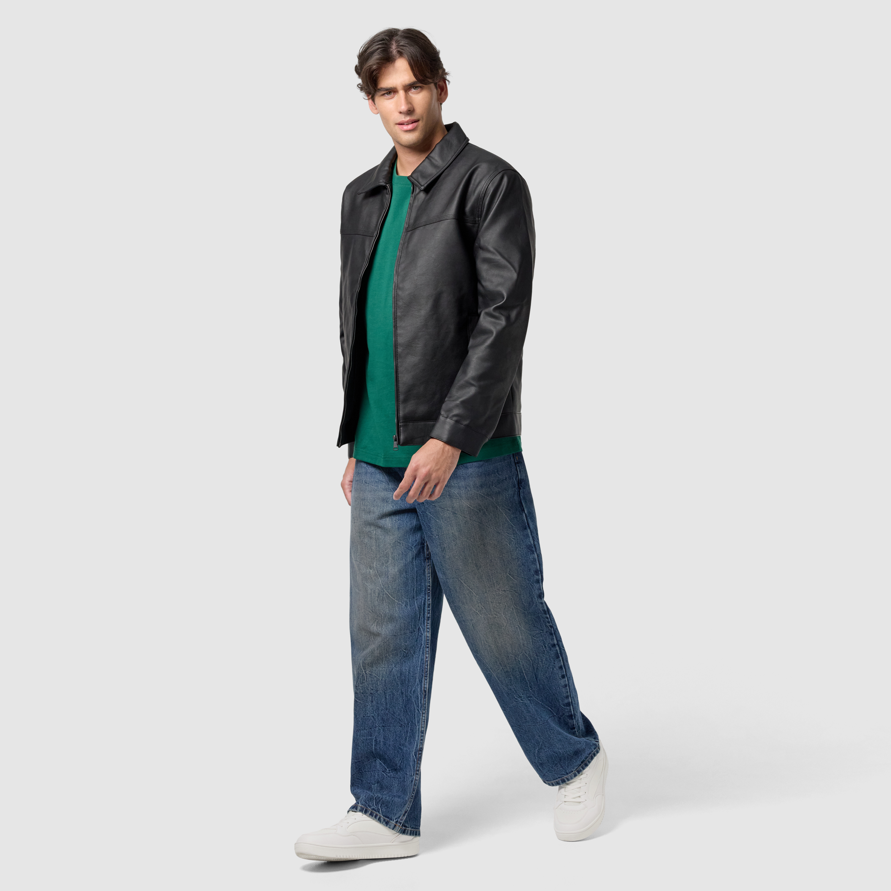 Black Jagger Faux Leather Jacket