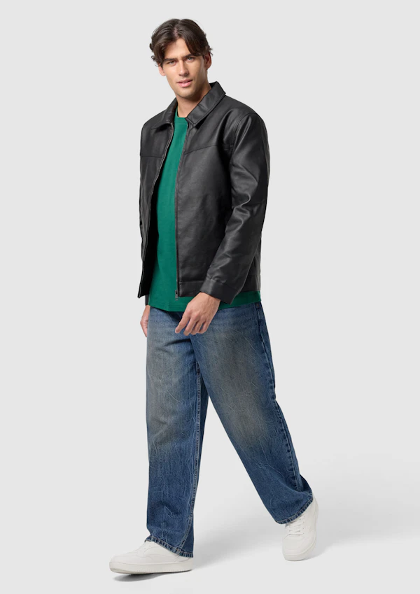 Black Jagger Faux Leather Jacket