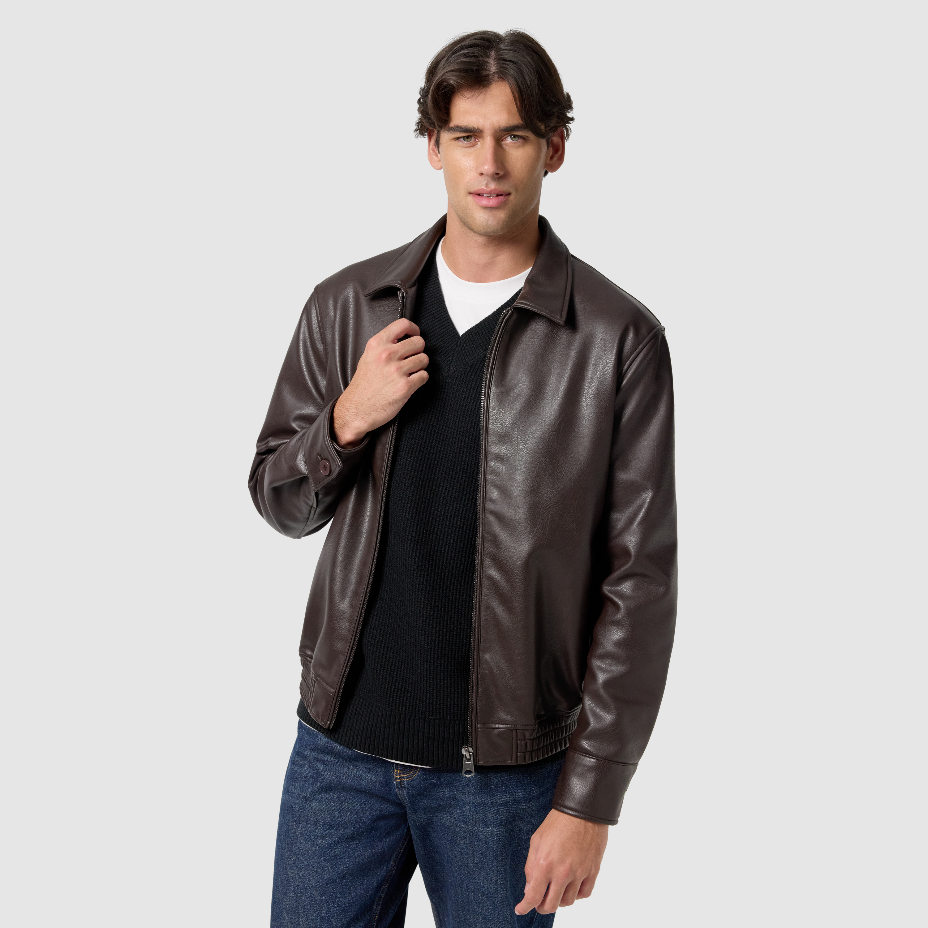 Brown Dylan Faux Leather Jacket