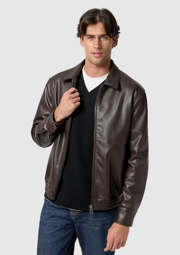 Brown Dylan Faux Leather Jacket