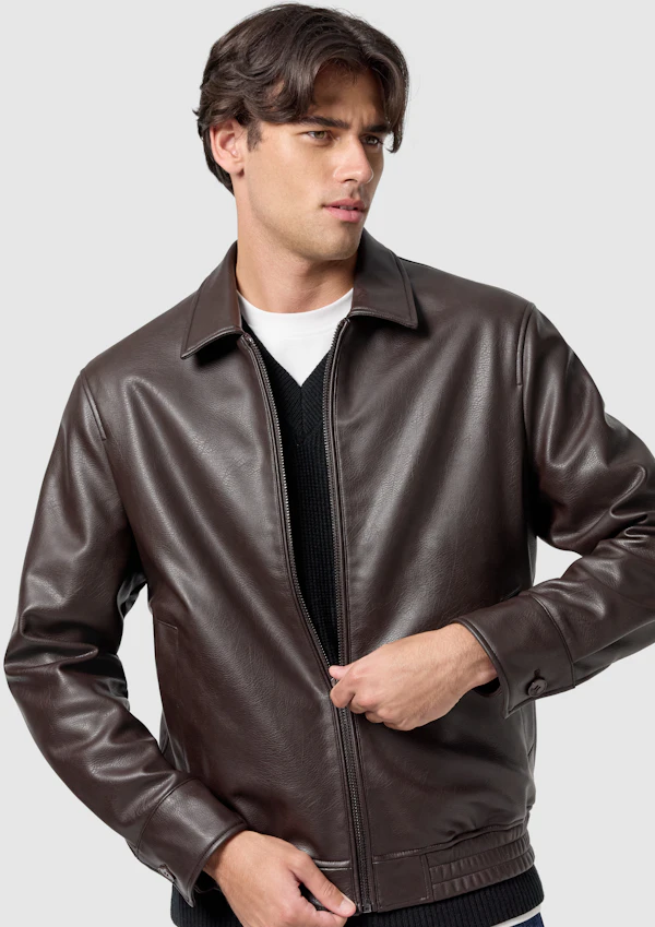Brown Dylan Faux Leather Jacket