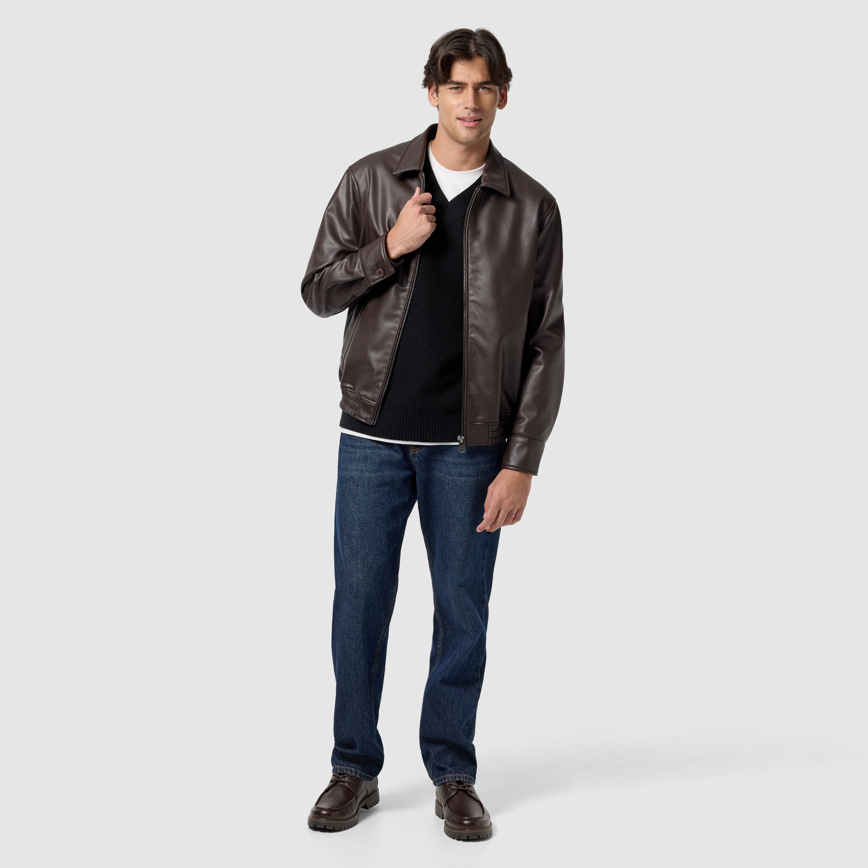 Brown Dylan Faux Leather Jacket