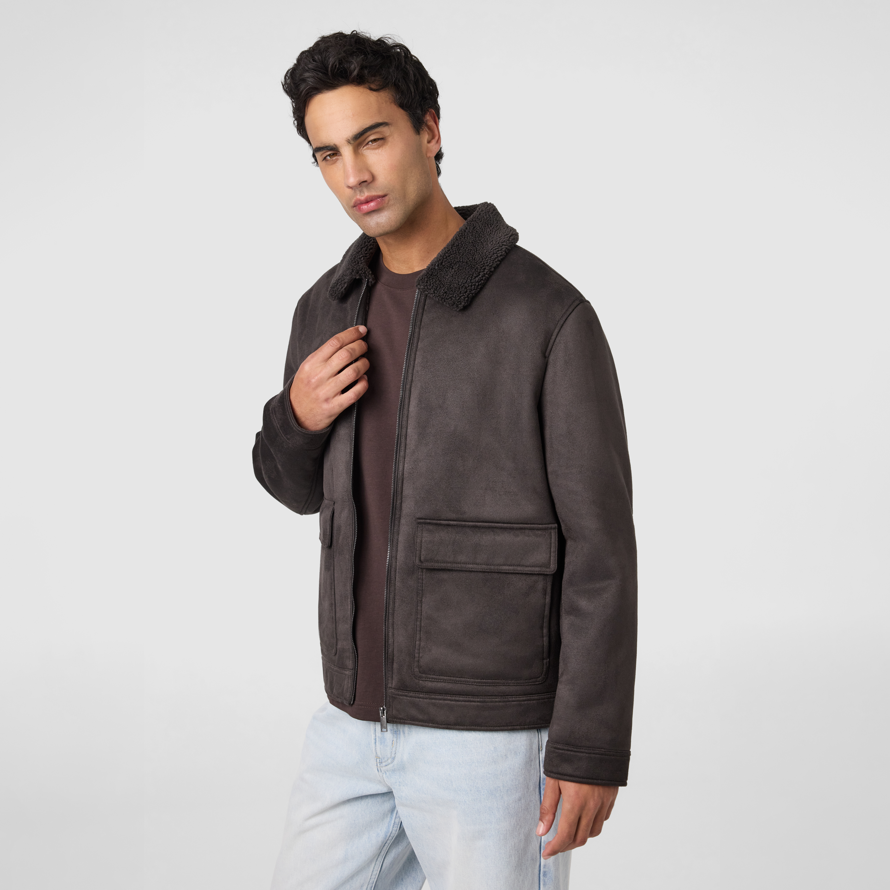 Chocolate Cruise Faux Suede Jacket