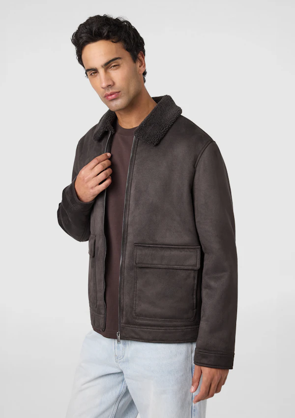 Chocolate Cruise Faux Suede Jacket