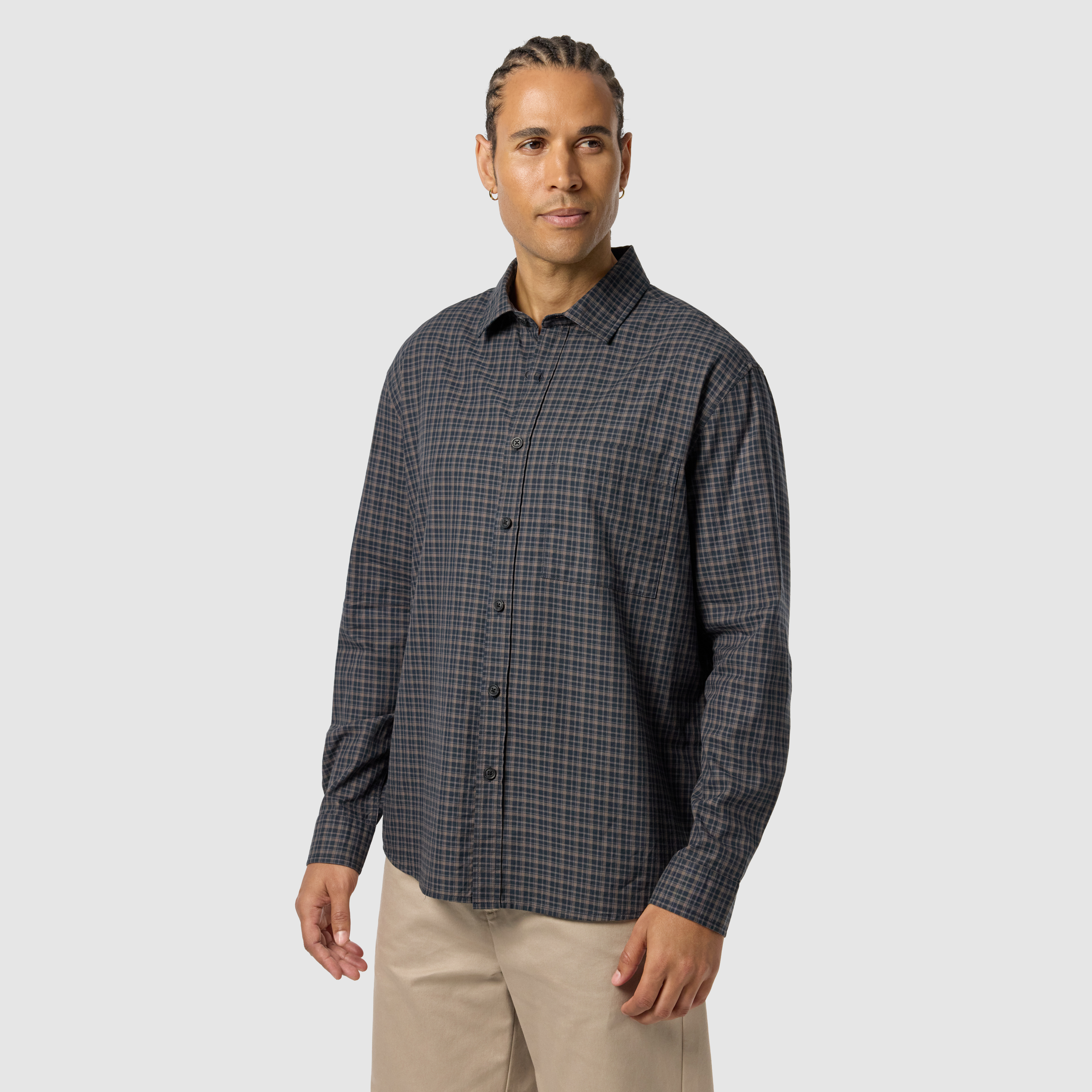 Navy Diego Check Shirt