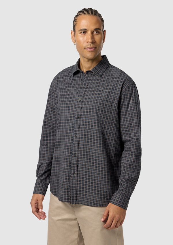Navy Diego Check Shirt